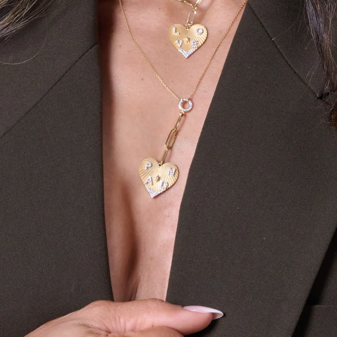Four Letter Heart Coded Chain Necklace
