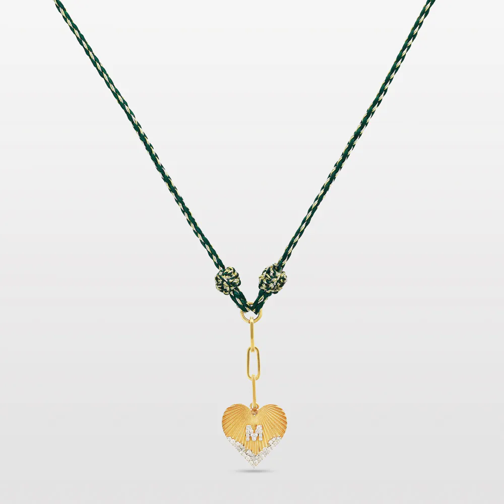 One Letter Heart Coded Thread Necklace