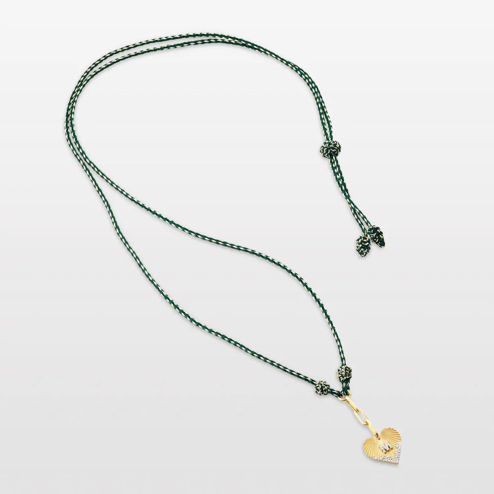 One Letter Heart Coded Thread Necklace