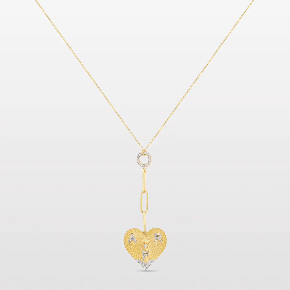 Three Letter Heart Coded Chain Necklace – 2cm