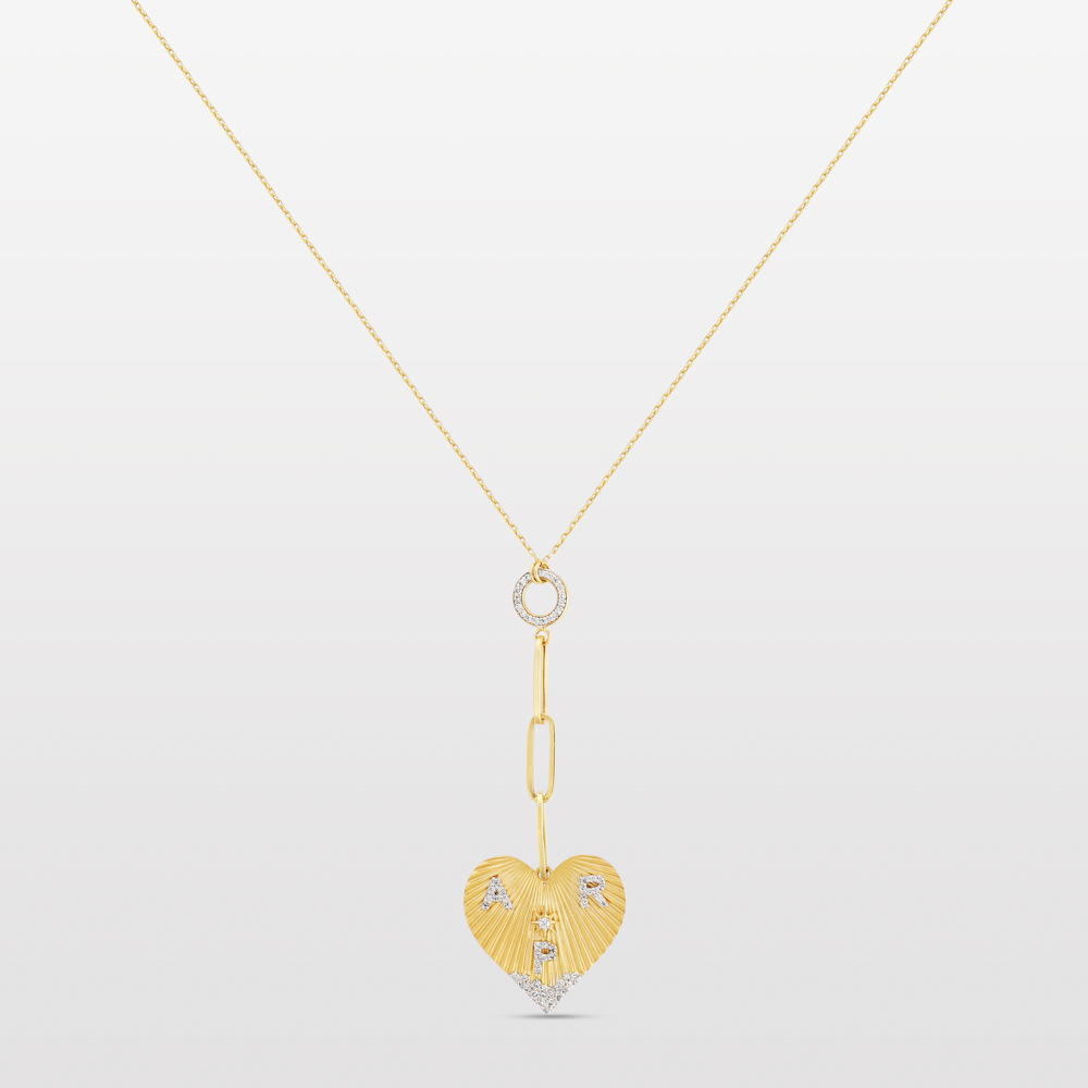 Three Letter Heart Coded Chain Necklace – 2cm