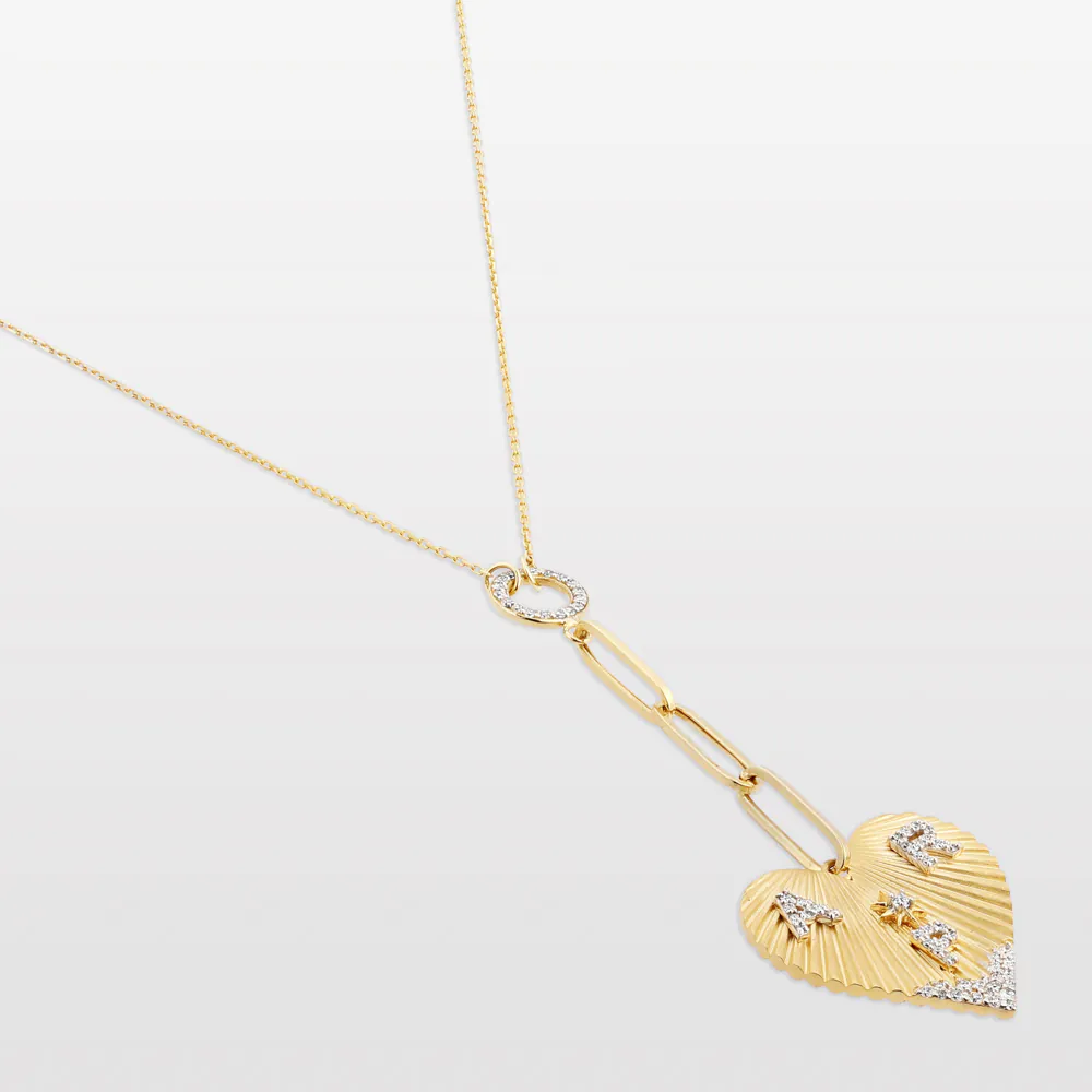 Three Letter Heart Coded Chain Necklace – 2cm