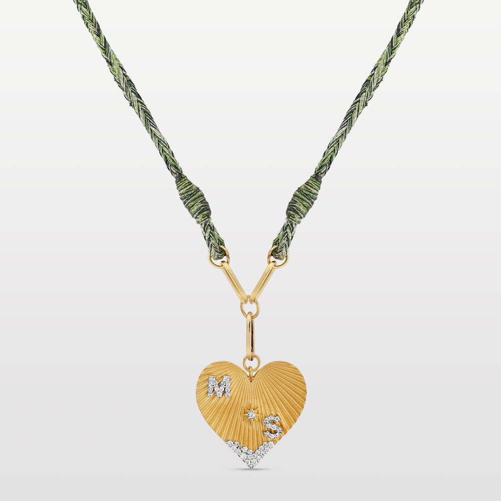 Two Letter Heart Coded Thread Necklace – 2cm