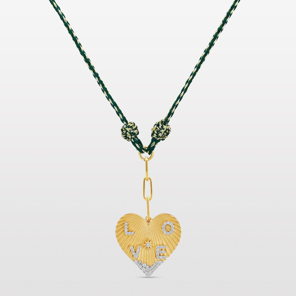 Four Letter Heart Coded Thread Necklace
