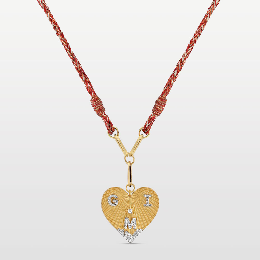 Three Letter Heart Coded Thread Necklace – 2cm