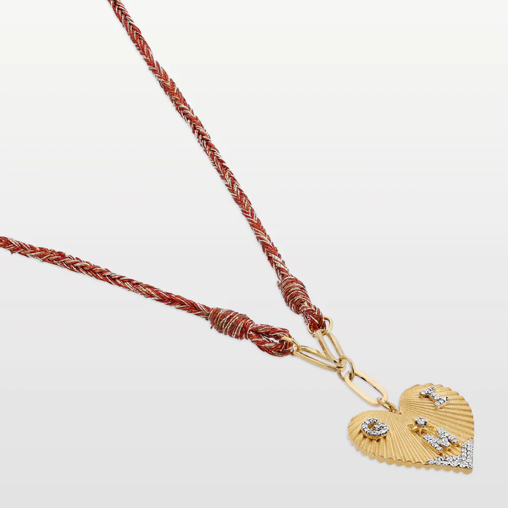 Three Letter Heart Coded Thread Necklace – 2cm