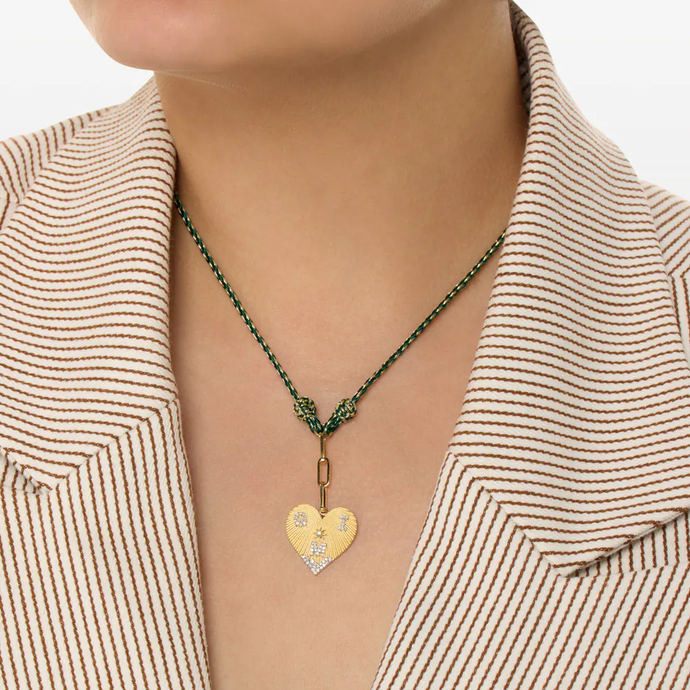Three Letter Heart Coded Thread Necklace