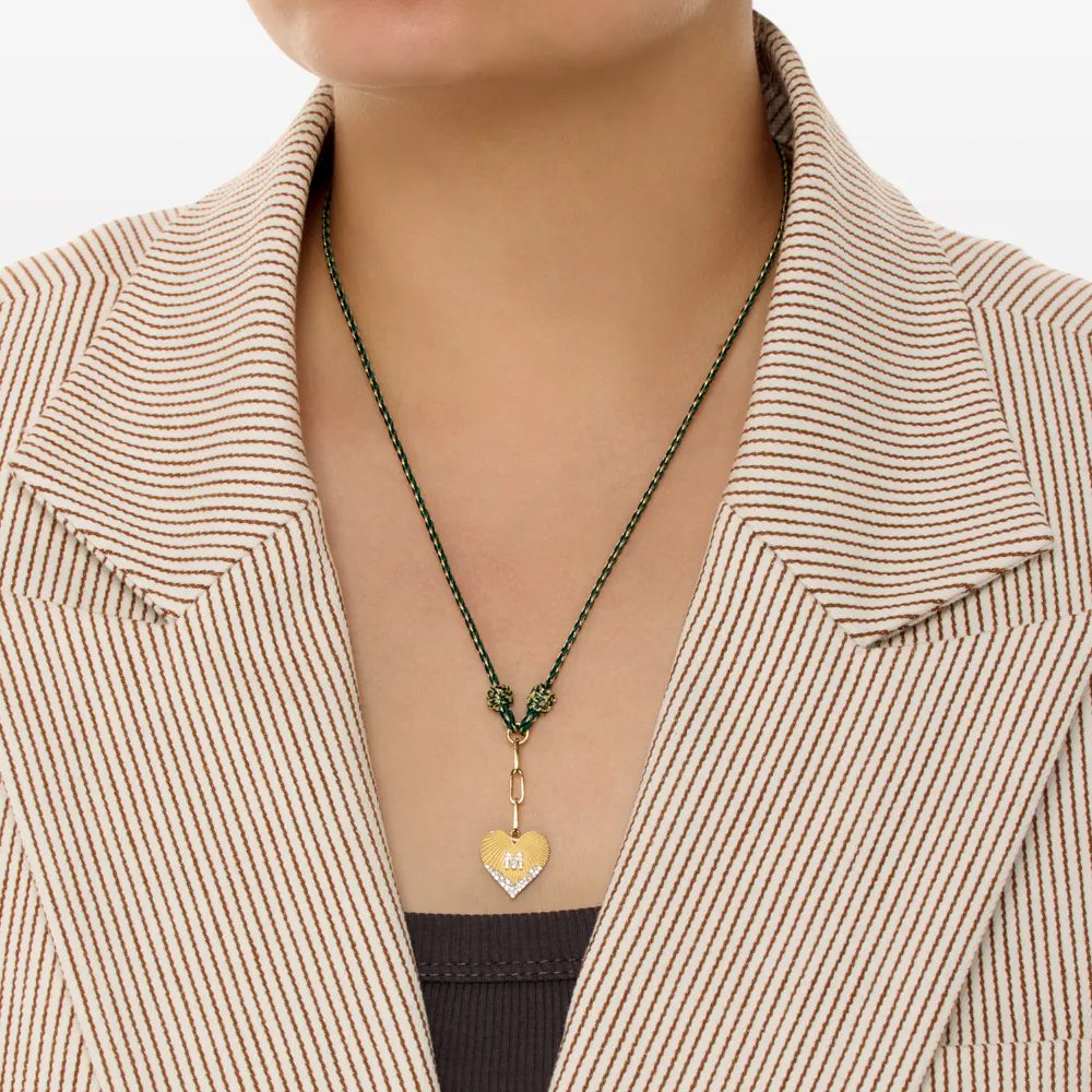 One Letter Heart Coded Thread Necklace