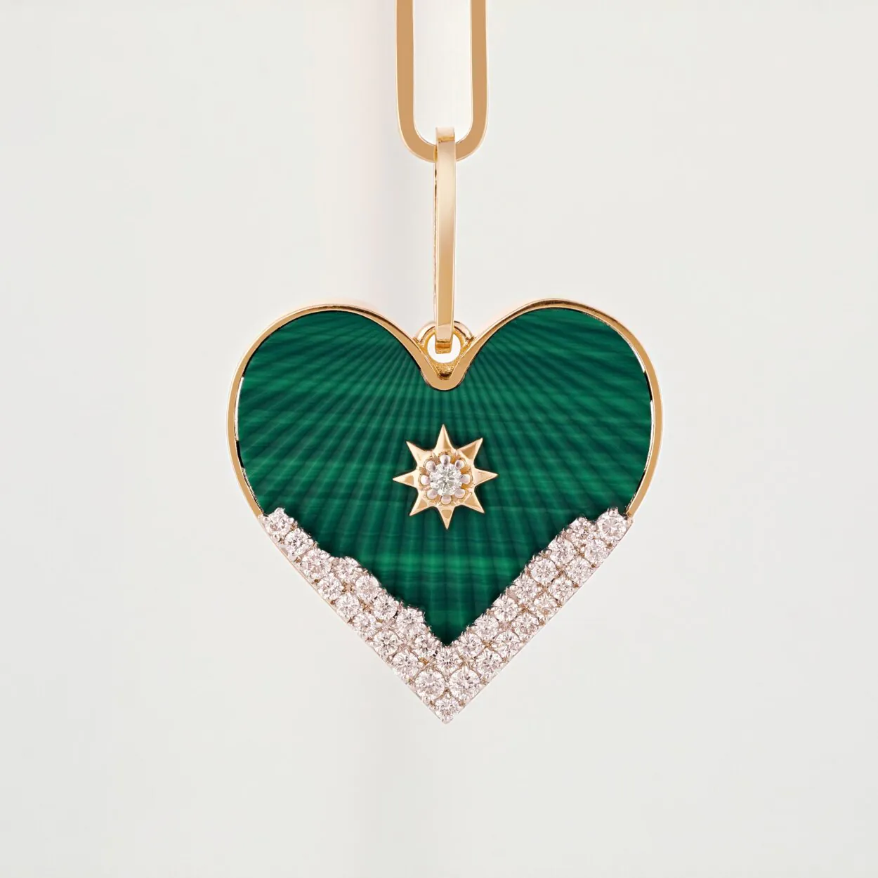 Heart Coded Necklace with Malachite