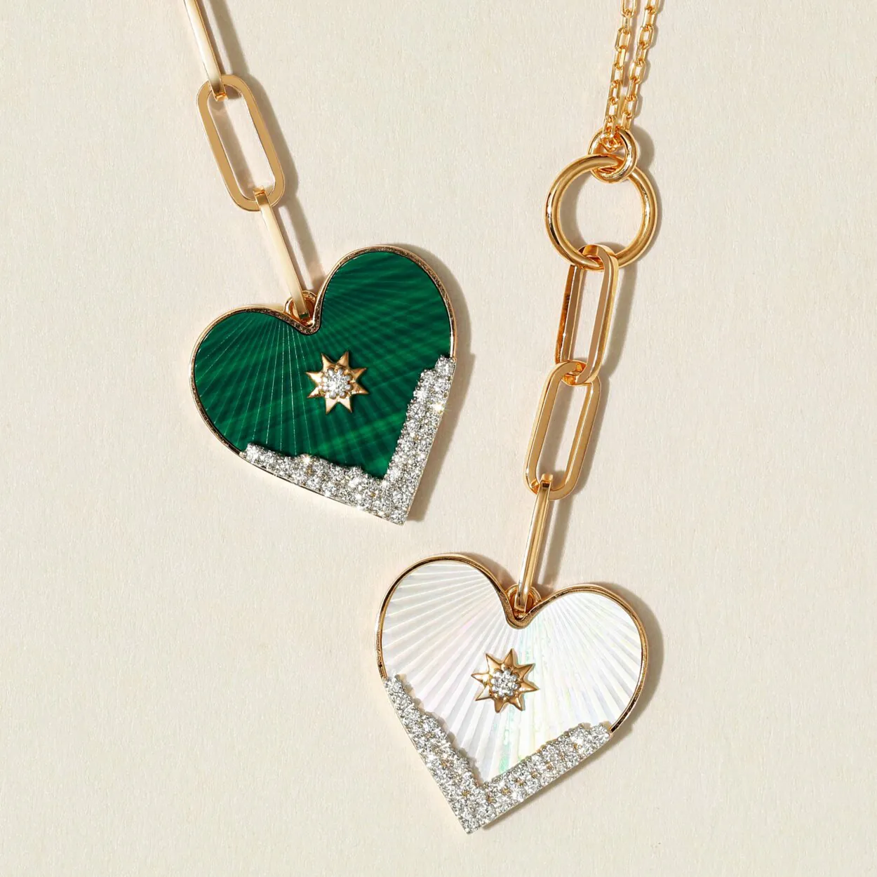 Heart Coded Necklace with Mother of Pearl