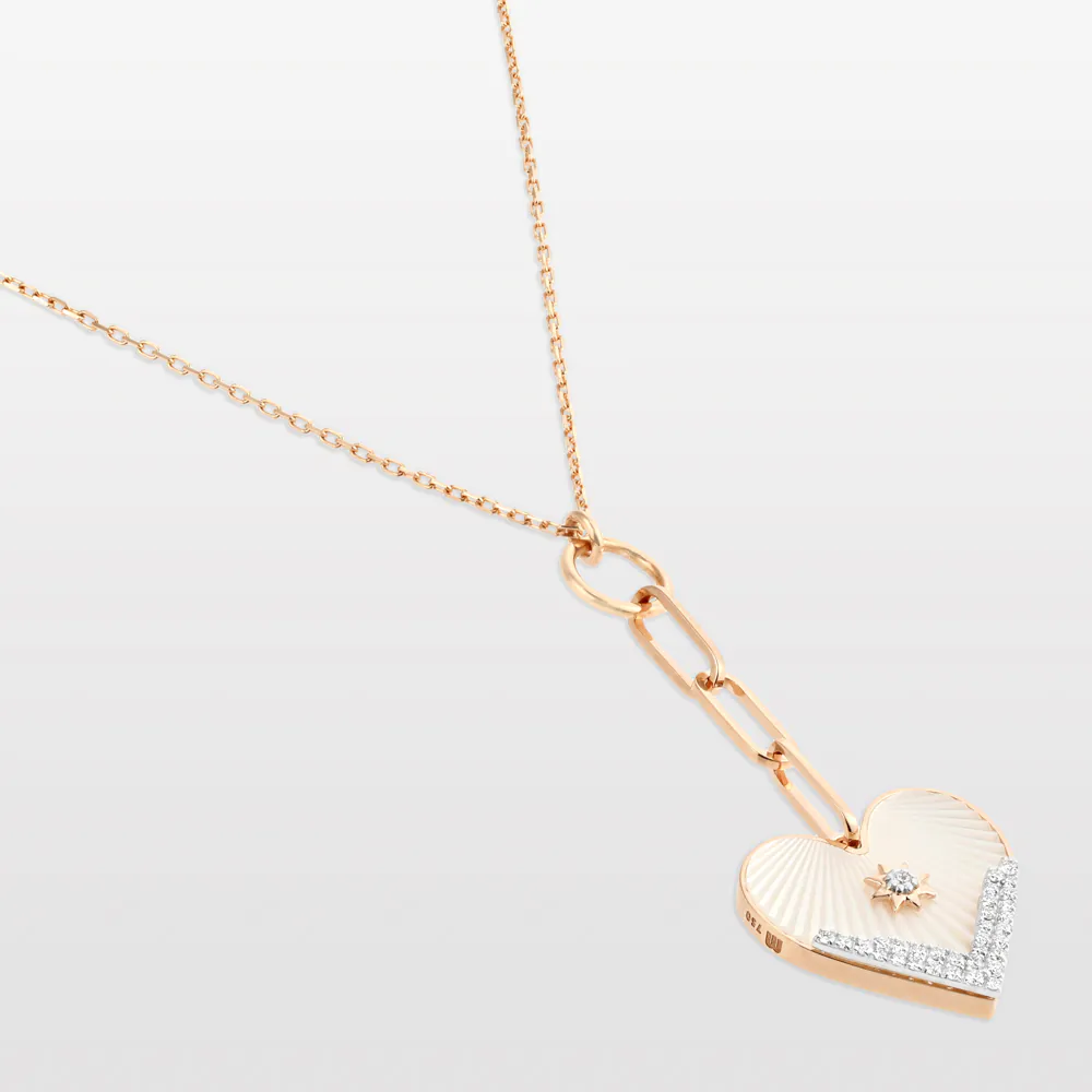 Heart Coded Necklace with Mother of Pearl