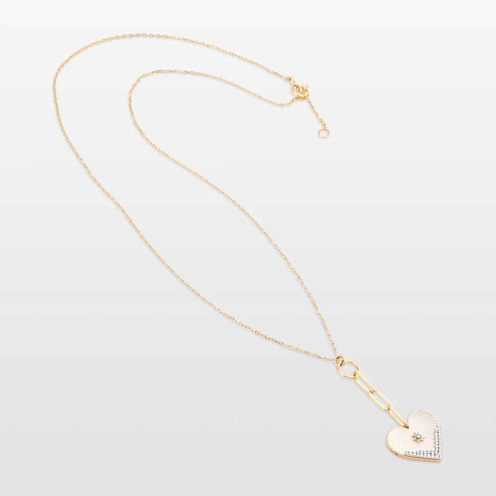 Heart Coded Necklace with Mother of Pearl